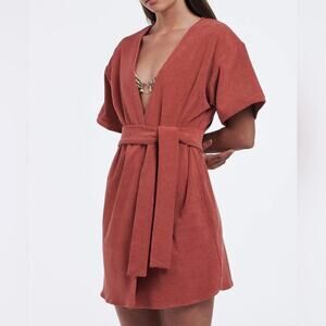 NWT * CHARLIE HOLIDAY Soleil Robe in Rust - Size 6